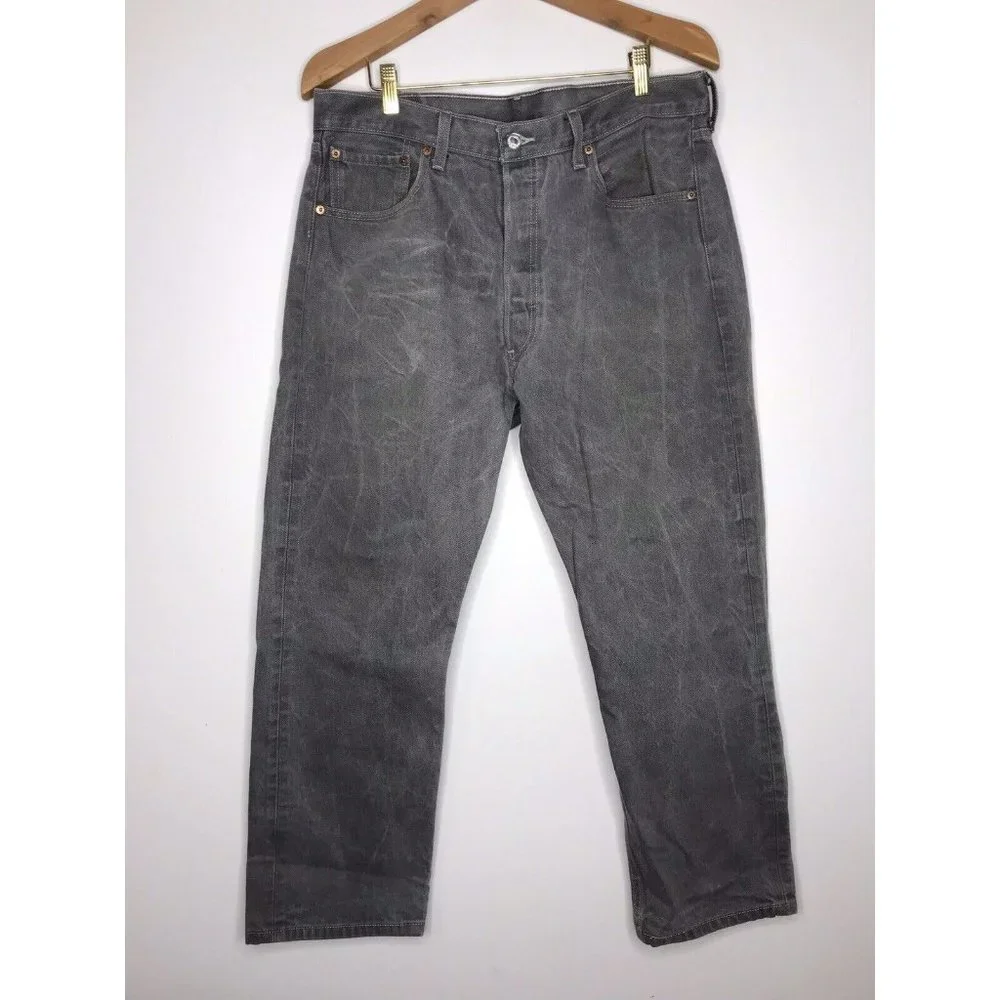 Levi's 501xx Jeans 36x30 Men's Button Fly Gray Jeans